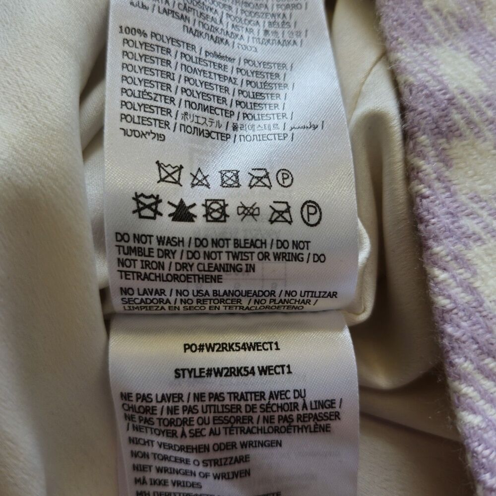 GUESS Caroline Tweed Mini Dress Purple Gingham Chain Strap Size 6 Chic - Picture 14 of 16
